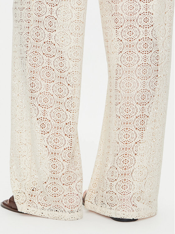 Vero Moda Vero Moda Kalhoty z materiálu Maya 10325044 Béžová Wide Leg