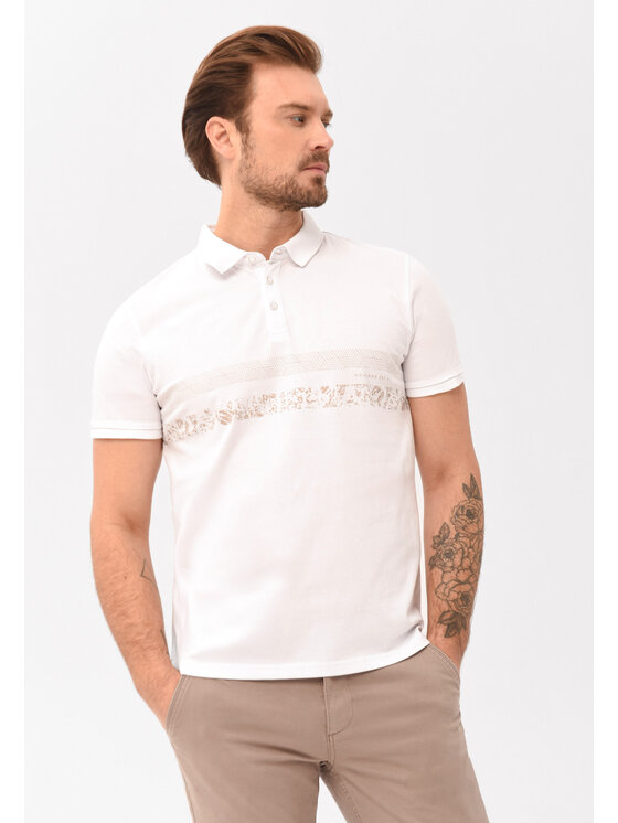 Volcano Volcano Polo O-STEV Biały Regular Fit
