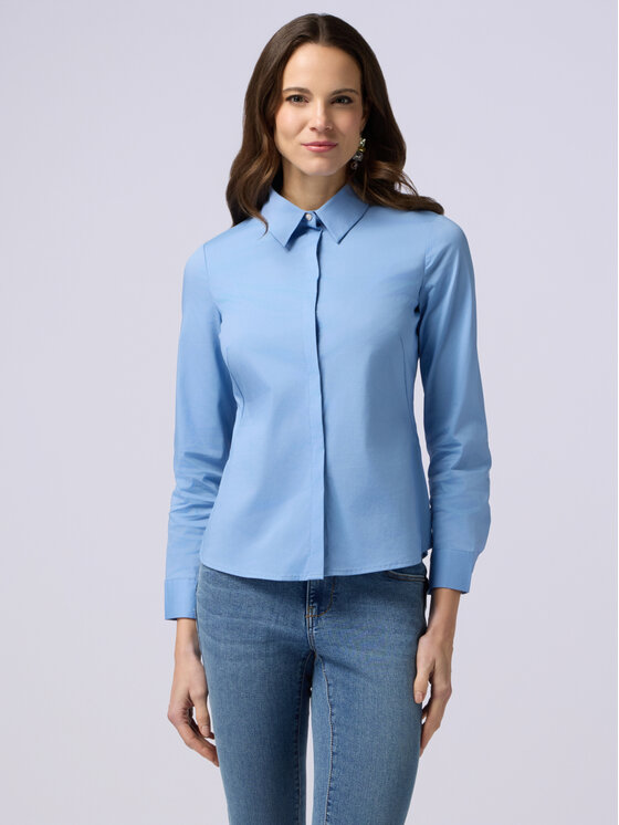 Oltre Oltre Koszula 5373R102932N004 Turkusowy Slim Fit