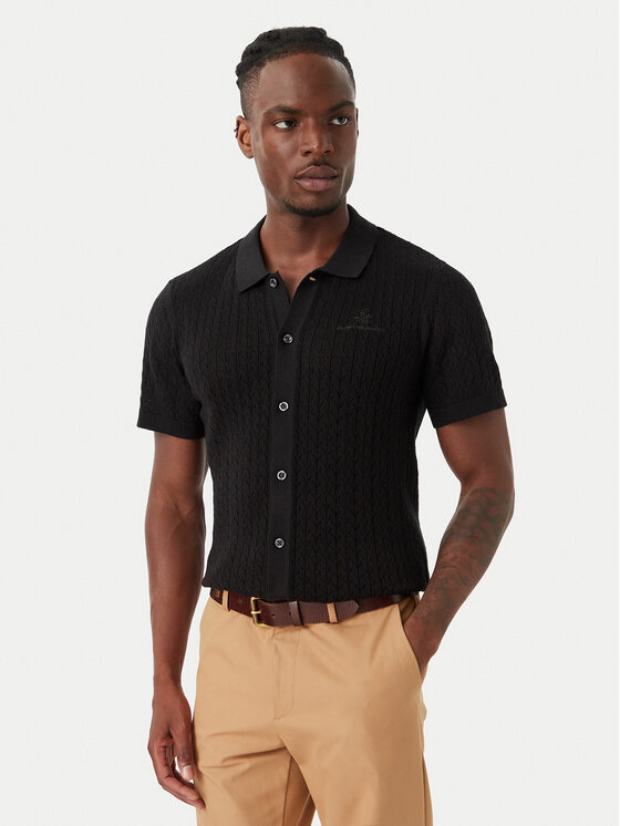 Beverly Hills Polo Club Cămașă M7608-HR Negru Regular Fit