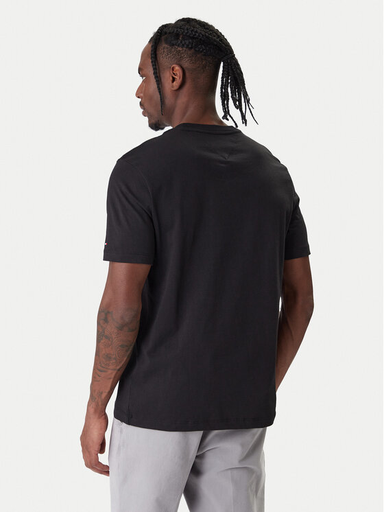 Tommy Hilfiger Tommy Hilfiger T-Shirt Script Logo MW0MW33691 Černá Regular Fit