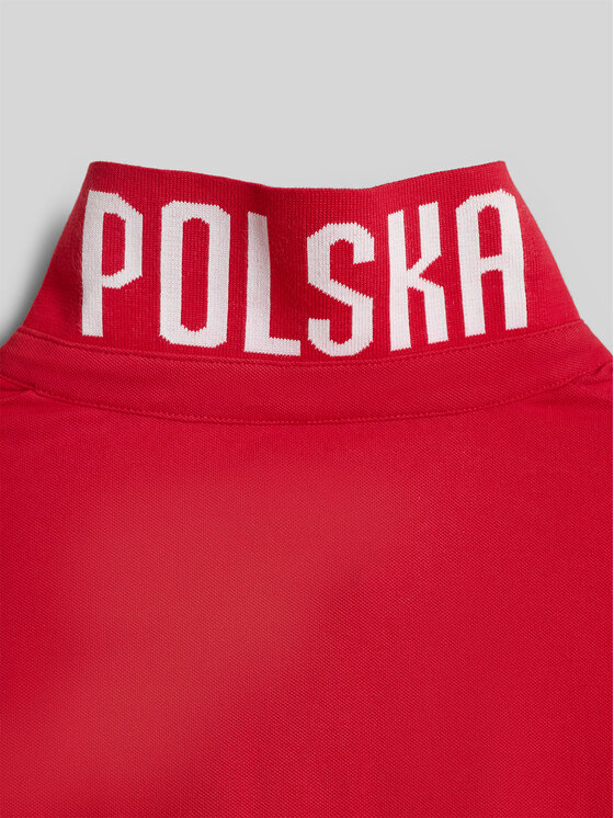 4F 4F Polo STREFA KIBICA Czerwony Regular Fit