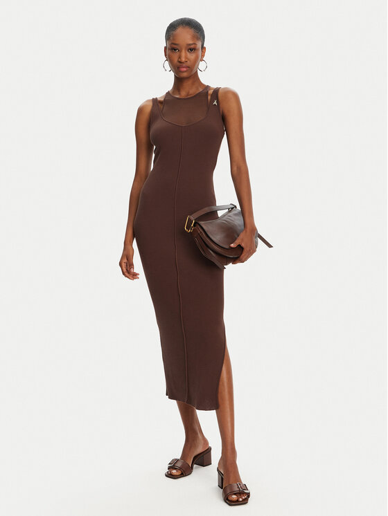 Patrizia Pepe Patrizia Pepe Sukienka dzianinowa 2A2873/K258-B825 Brązowy Regular Fit