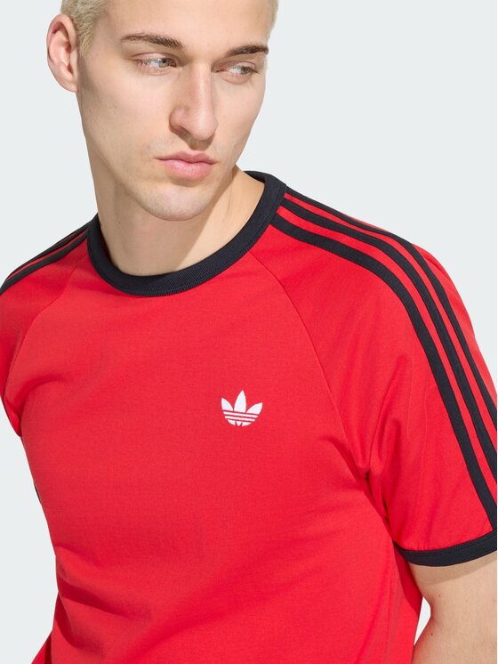 adidas adidas T-Shirt 3-Stripes Czerwony Regular Fit