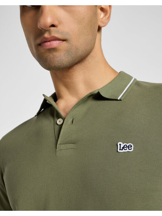Lee Lee T-shirt LS PIQUE POLO Verde Regular Fit