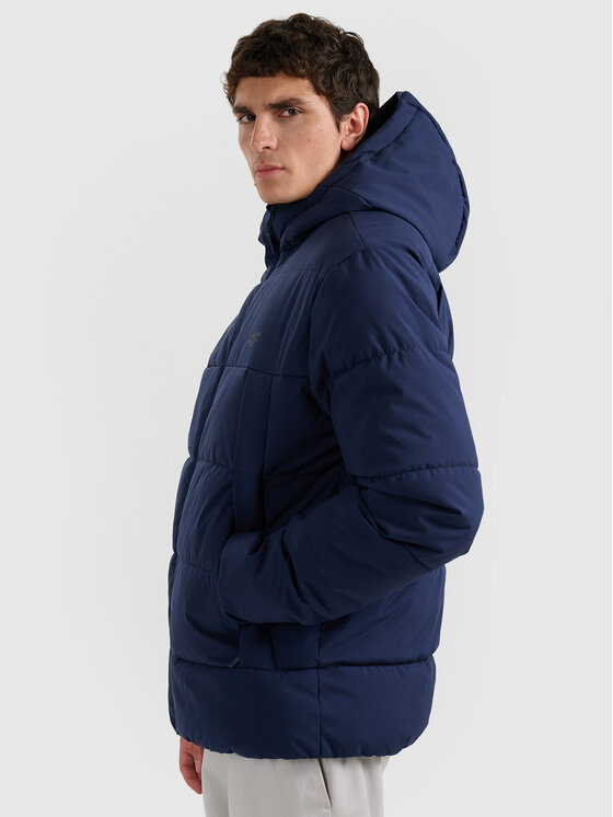 4F 4F Kurtka puchowa URBAN COMMUTER Granatowy Regular Fit