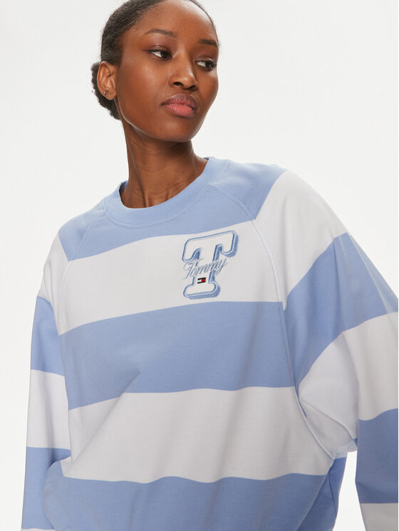 Tommy Jeans Tommy Jeans Bluză Letterman DW0DW17789 Albastru Relaxed Fit