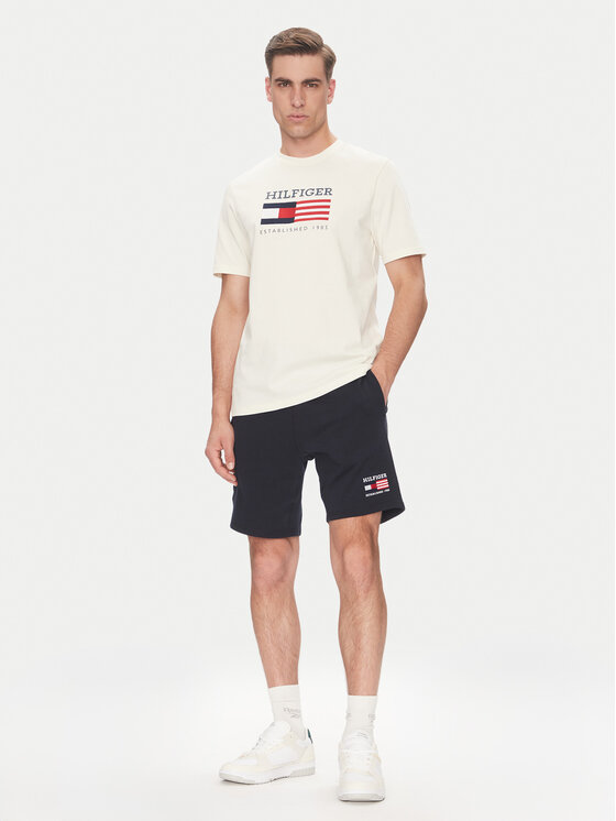 Tommy Hilfiger Tommy Hilfiger Tricou American Monotype MW0MW39843 Écru Regular Fit