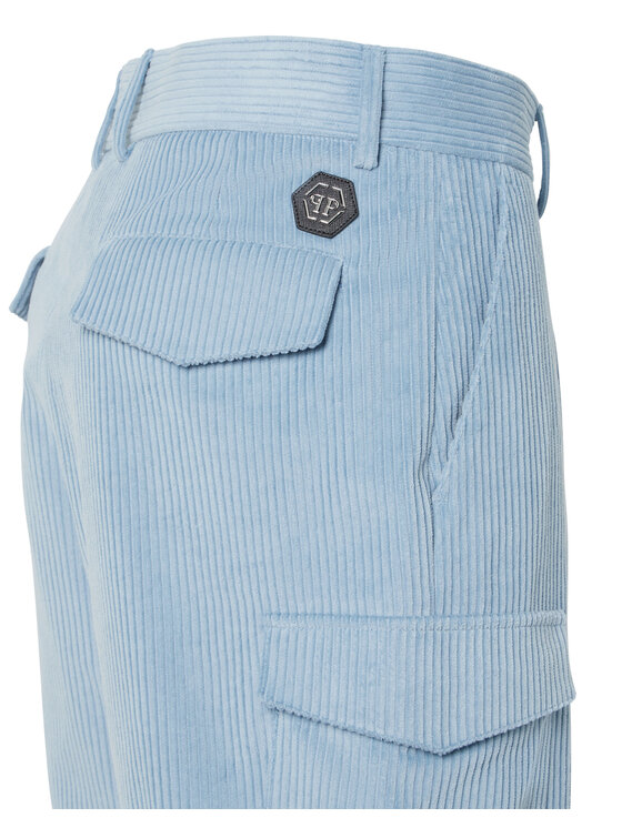 PHILIPP PLEIN PHILIPP PLEIN Szorty materiałowe 24231 Niebieski jasny Regular Fit
