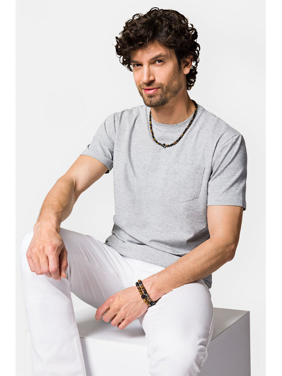 Lancerto Lancerto T-Shirt Roth TS073123000012 Szary Regular Fit
