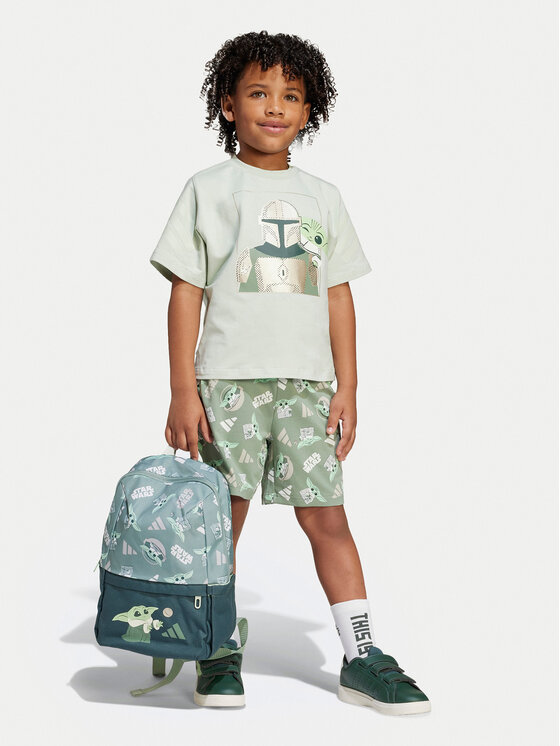 adidas adidas T-krekla un šortu komplekts Star Wars The Mandalorian™ JF3648 Zaļš Regular Fit