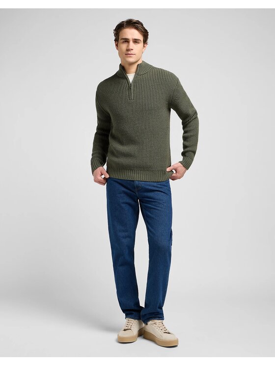 Lee Lee Sweter 112370539 Zielony Regular Fit