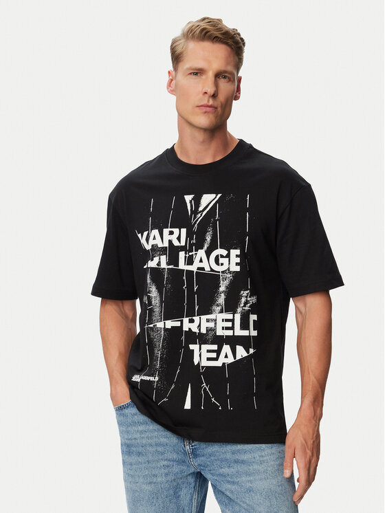 Karl Lagerfeld Jeans Tricou B3M17034 Negru Relaxed Fit