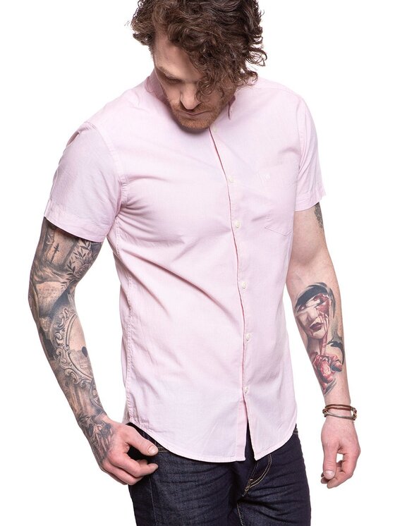 Wrangler Wrangler Camicia SS 1PKT BUTTON DOWN Rosa Slim Fit