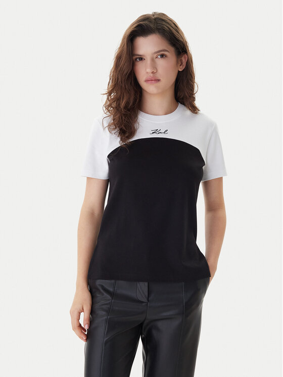 KARL LAGERFELD KARL LAGERFELD Tričko B1W17008 Čierna Regular Fit