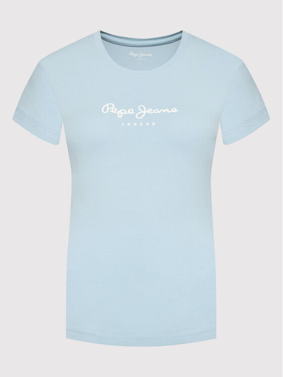 Pepe Jeans Pepe Jeans Tričko New Virgina PL505202 Modrá Slim Fit