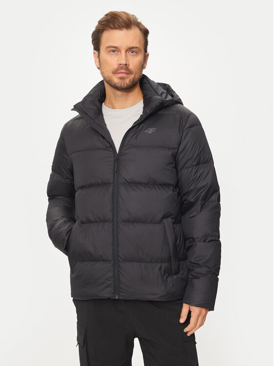 4F 4F Vatovaná bunda 4FWAW24TDJAM513 Černá Regular Fit
