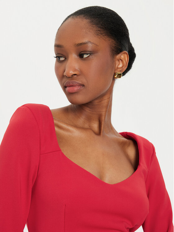 Rinascimento Rinascimento Sukienka koktajlowa CFC0121015003 Czerwony Regular Fit