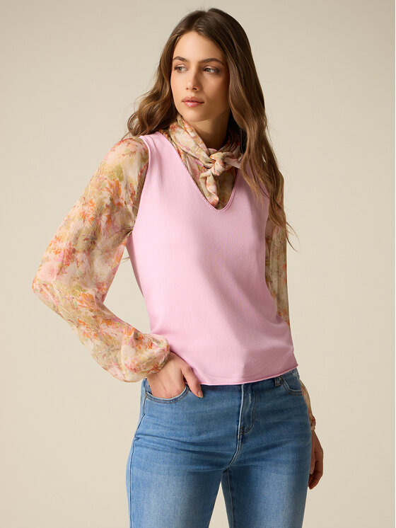 Oltre Oltre Maglione M527J005299N006 Rosa Slim Fit