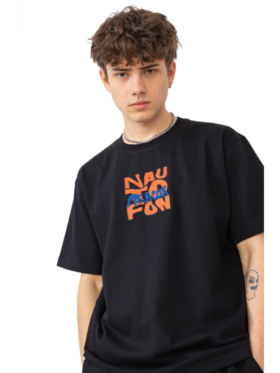 Mercur Mercur T-Shirt Nautofon Flat Czarny Comfortable Fit