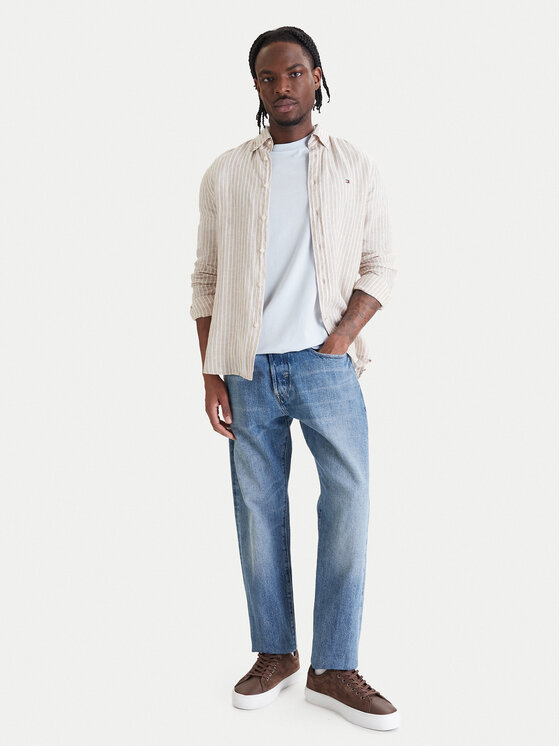 Tommy Hilfiger Tommy Hilfiger Риза Bengal MW0MW42400 Бежов Regular Fit