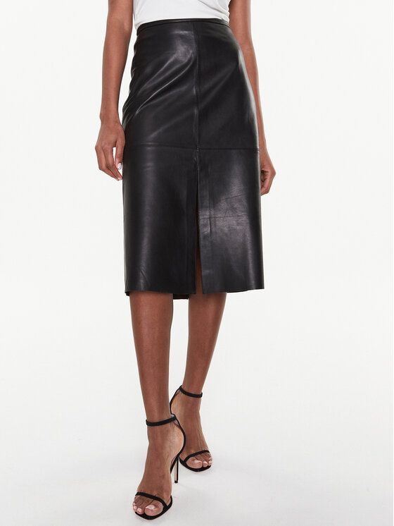Calvin Klein Fustă din piele K20K205361 Negru Regular Fit