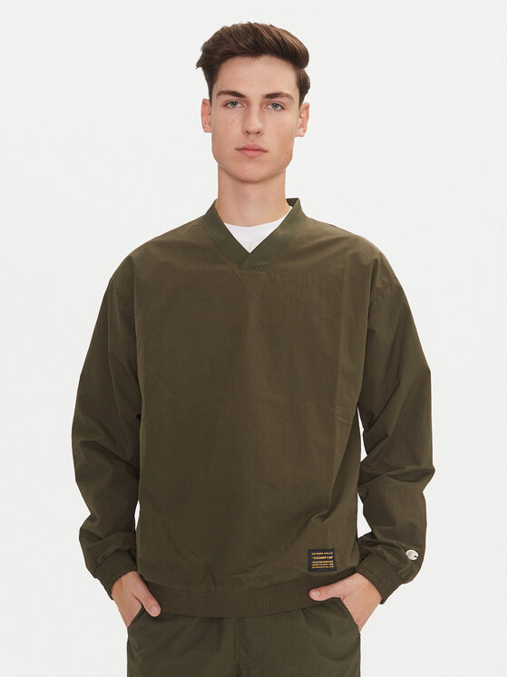 Champion Pulóver 220416 Zöld Loose Fit