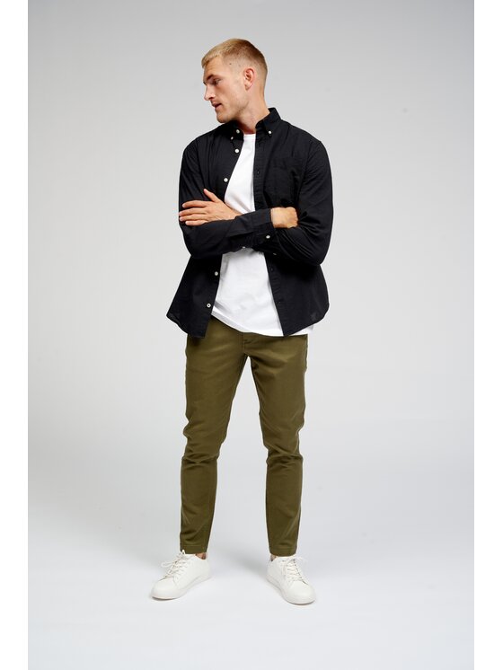 TeeShoppen TeeShoppen Chinosy 'Perform Collection' Zielony Slim Fit