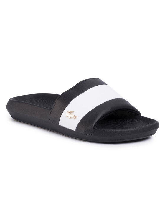 lacoste slides gold