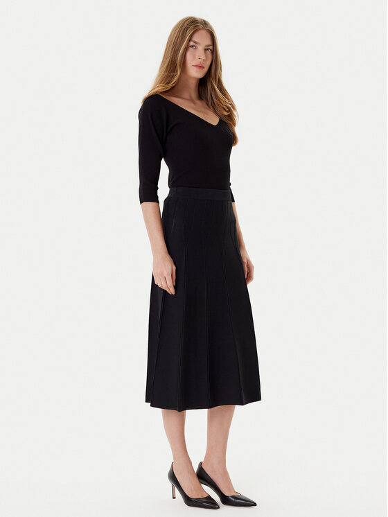 TWINSET TWINSET Midi szoknya 252TP3641 Fekete Regular Fit