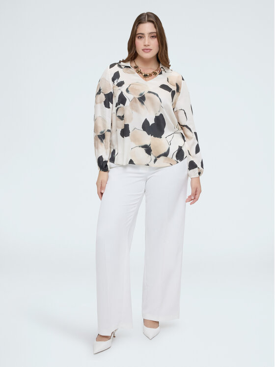 Fiorella Rubino Fiorella Rubino Bluzka 2099T002485N0R2 Biały A-Line Fit