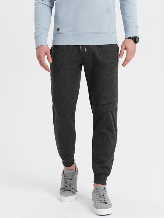Ombre Ombre Teplákové kalhoty OM-PASK-0147 Šedá Regular Fit