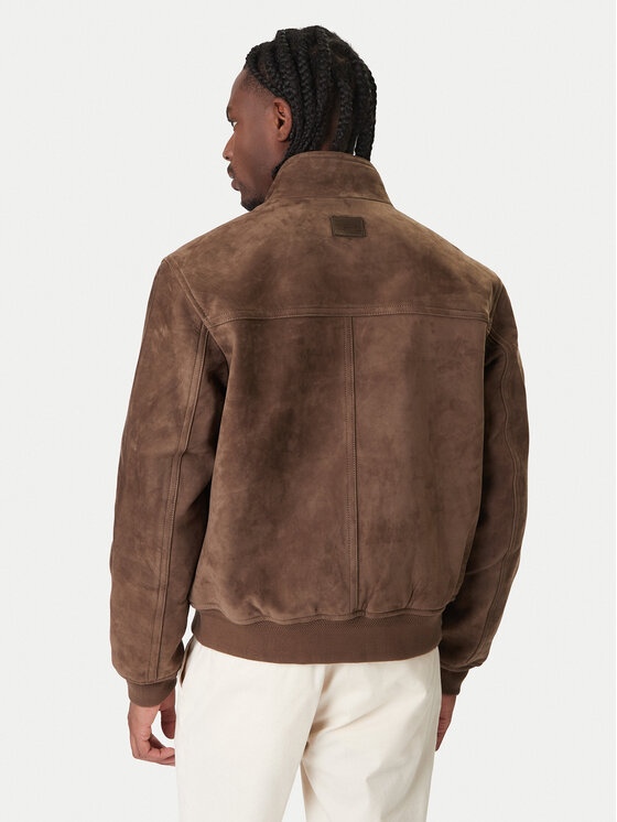 Tommy Hilfiger Tommy Hilfiger Lederjacke Harrington MW0MW42976 Braun Regular Fit