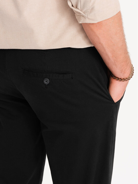 Ombre Ombre Chinosy OM-PACP-0118 Czarny Regular Fit