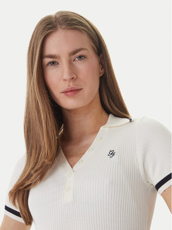Guess Jeans Guess Jeans Polo W6GRZ1 Z3P32 Krēmkrāsas Slim Fit