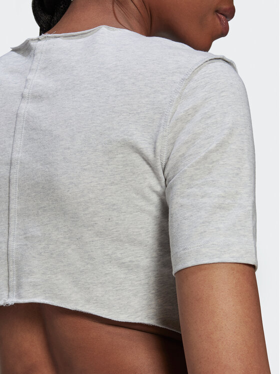 adidas adidas Тишърт Crop Loungewear HL9130 Сив Regular Fit