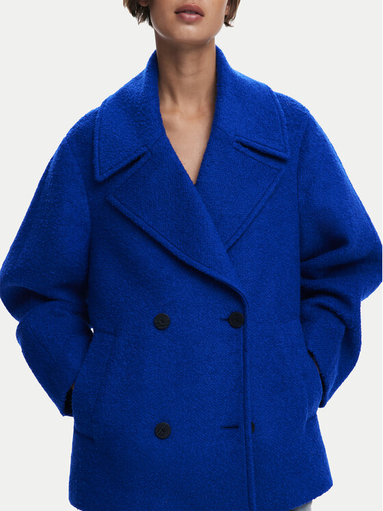 Desigual Desigual Cappotto di lana Shortcolor 25WWEW11 Blu Regular Fit