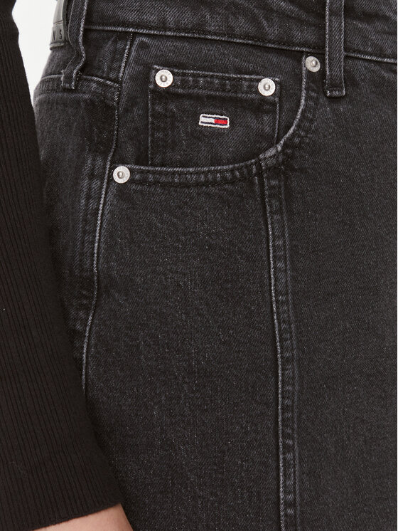 Tommy Jeans Tommy Jeans Jeans suknja Claire DW0DW17700 Crna Regular Fit