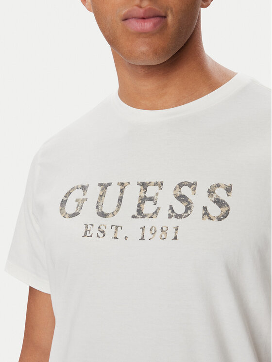 Guess Guess T-shirt M6BI73 K6674 Crema Regular Fit