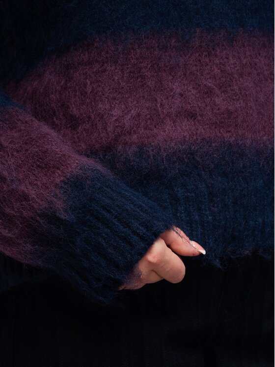 Ombre Ombre Svetr OW-SW-E0073 Tmavomodrá Oversize