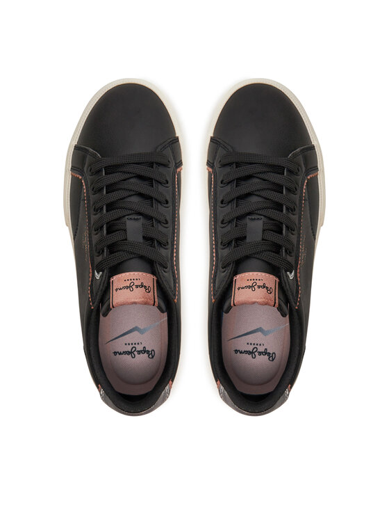 Black Pepe Jeans Adams Premium Pepe Jeans Sneakersy Style PLS31564