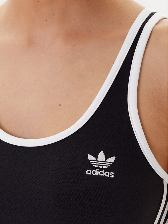 adidas adidas Ikdienas kleita adicolor 3-Stripes JW2586 Melns Slim Fit