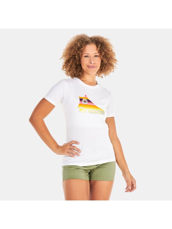 Converse Converse T-Shirt REPEAT SNEAKER Biały Regular Fit
