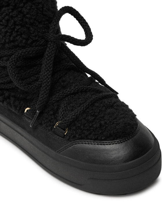 Tommy Hilfiger Tommy Hilfiger Μπότες Χιονιού Lace-Up Faux Shearling Snowboot FW0FW08252 Μαύρο
