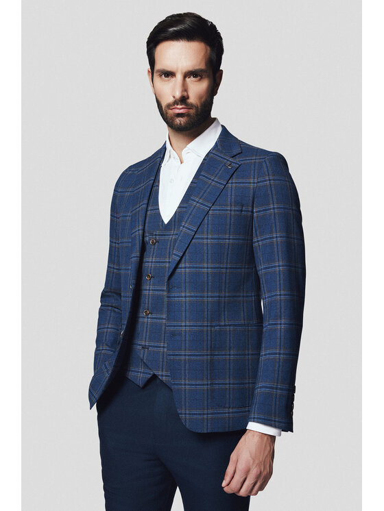 Lancerto Lancerto Marynarka Velletri MA131224000004 Granatowy Slim Fit