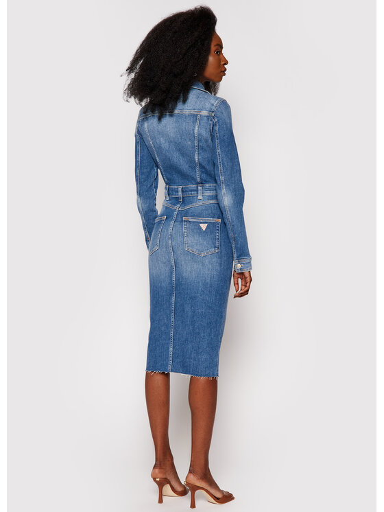 Guess Guess Джинсова сукня Sexy Lola W1YK49 D46AC Голубий Slim Fit