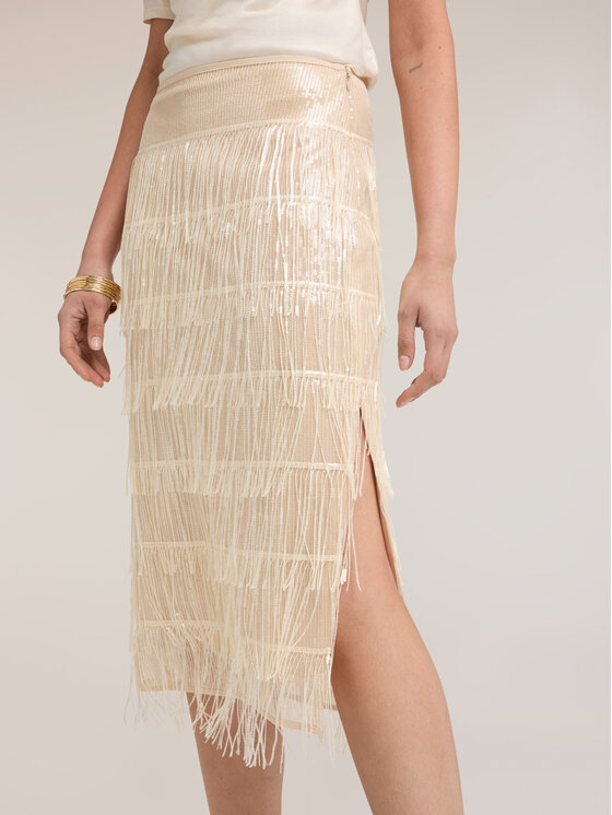 Motivi Motivi Gonna midi 1034Q001202N002 Crema Regular Fit