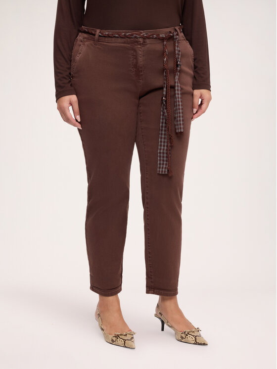 Fiorella Rubino Fiorella Rubino Pantaloni di tessuto P072T005468N022 Marrone Cropp Fit