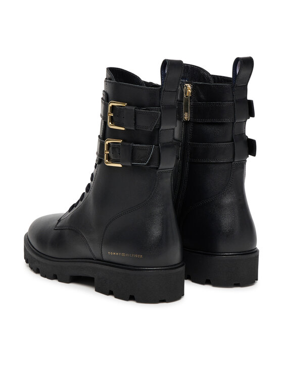 Tommy Hilfiger Tommy Hilfiger Čizme Biker Laceup FW0FW08986 Crna