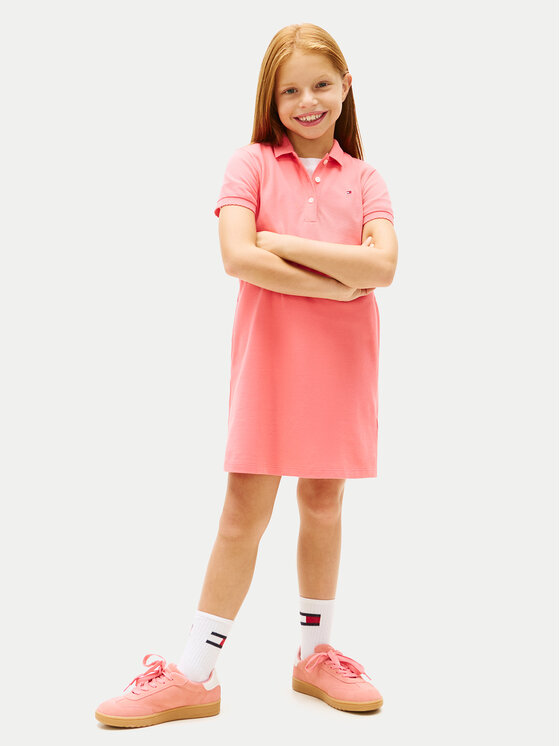 Tommy Hilfiger Rochie de zi KG0KG08564 Roz deschis Regular Fit